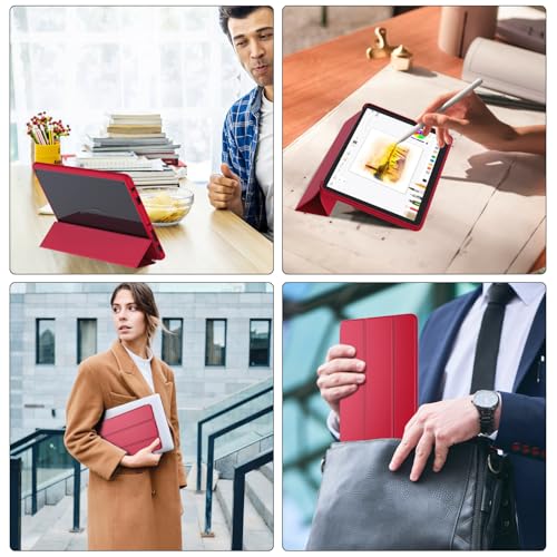 Image of Sanyetral Tablet Protective Case with Auto Wake /Sleep Function, Incompatible with TCL Nokia -Red