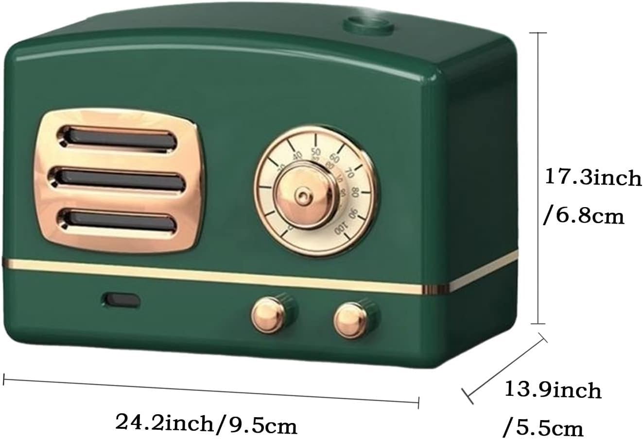 Do użytku domowego Nawilżacze Retro Radio nawilżacz powietrza ultradźwiękowy o dużej pojemności Mist Maker dyfuzor olejków eterycznych przenośny nawilżacz stacjonarny dla domu(C-200ml)