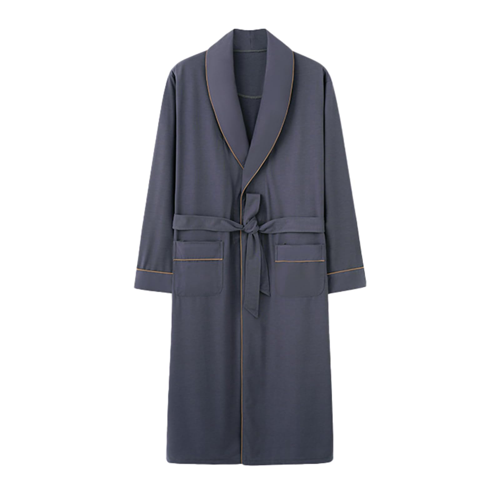 TIANQIHAO Mens Long-Sleeve Nightgowns, Modal Cotton Pajama Robe Spa Bathrobe Sleepwear,Kk5602-Large