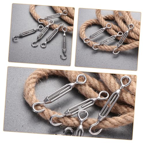 Ciieeo 5pcs Turnbuckles Hooks: Tensores de Gancho de Acero Inoxidable para Instalación de Cable de Tensión miniatura 3