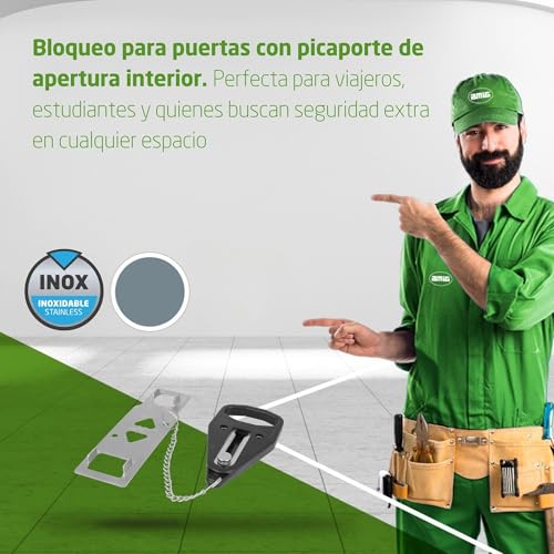 Amig - Tragbares Türschloss - Einfache lochlose Installation - Zusätzlicher Schutz für Haus, Hotel, Schlafzimmer - Sicherheitsschloss - Anti-Diebstahl-Fallenriegel