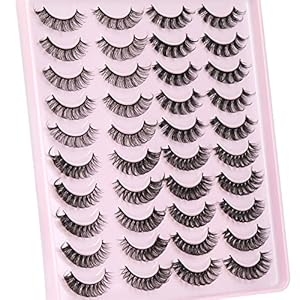 Ruairie False Eyelashes Natural Look Russian Strip Lashes D Curl Fluffy Wispy Faux Mink Lashes 20 Pairs 4 Styles Volume…