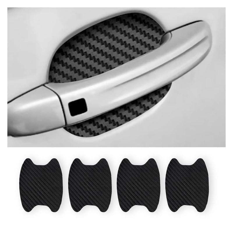4PCS Car Door Handle Cup Stickers, Carbon Fiber Scratch Auto Door Protective Film, Non-Marking Car Door Bowl Protector,Handle Paint Cover Guard