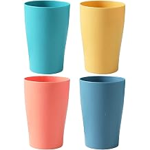 4 Pieces Kids Cups Plastic Cups Reusable Cups Kids Drinking Cups Stackable Plastic Water Tumblers Cups Set Water Glasses for Kids for Toddler Baby Children Adults Green, One Size