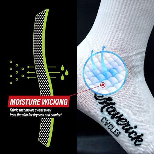 Bike PRO Compression Cycling Socks 1/2/3 Pairs, Crew Hiking Running Athletic Socks3