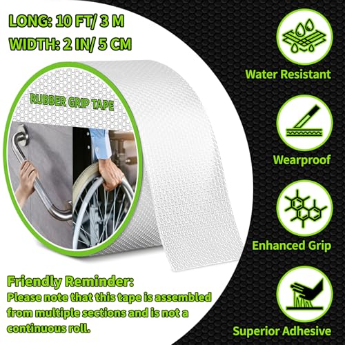 Image of Aobrill Rubber Grip Tape, Non Slip Tape, Enhanced Textured Super Strong Adhesive for Secure Hold & Friction-Ideal for Tools, Gadgets, DIY & More(Clear, 2In x 6.6Ft)