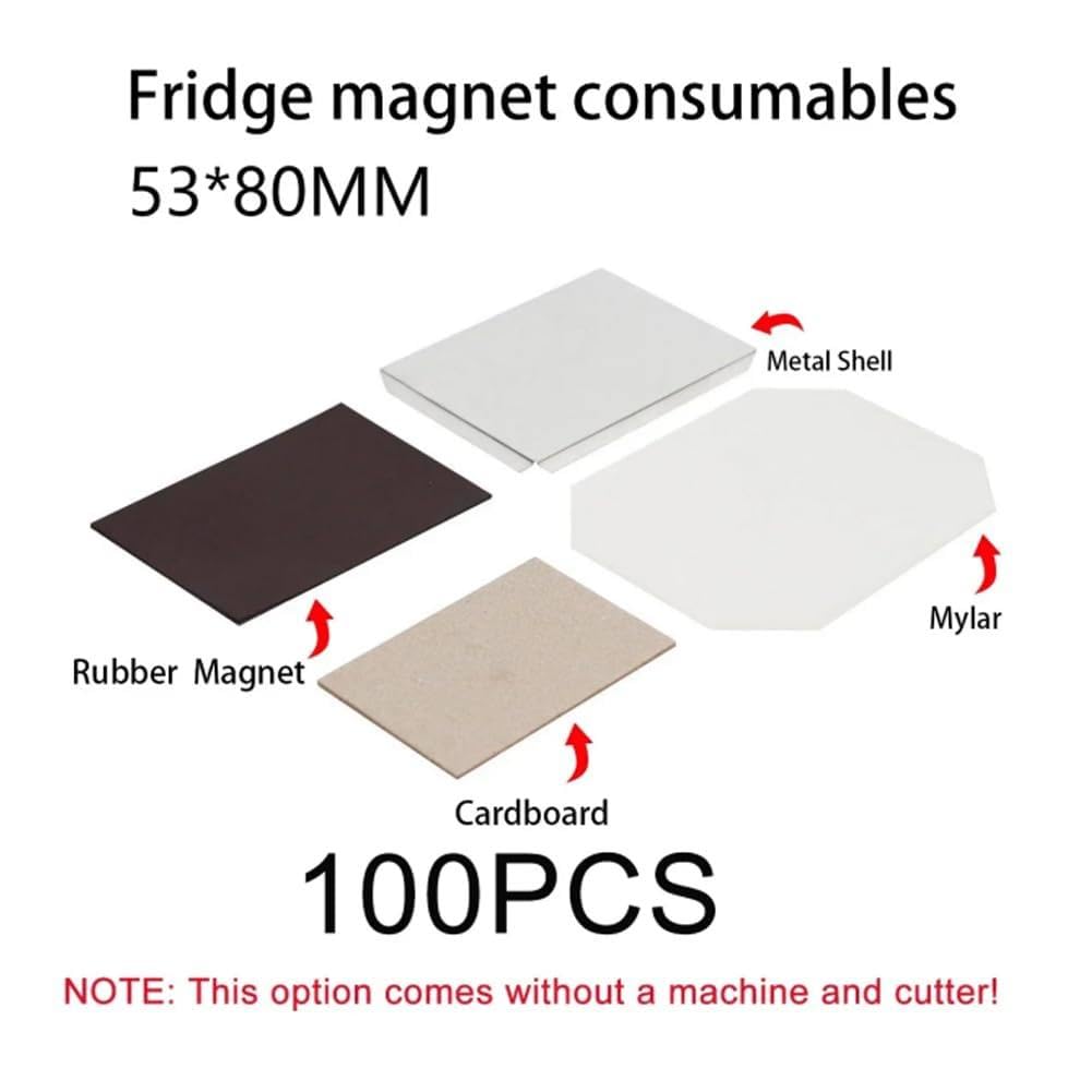 DIY-Kühlschrankmagnet-Maschine Mit 100 Selbstgemachten Kühlschrankmagneten (53 X 80 Mm), Fotomagnet-Maschine Und Button-Maker Mit Kühlschrankmagnet-Schneider.