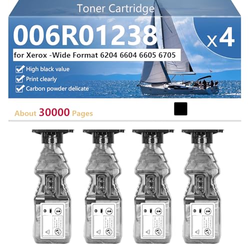 Toner 006R01238 Haute Capacité pour Plans Nets sur Imprimante Xerox 6204 6604 - Lot de 4