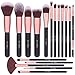 BS-MALL Makeup Brushes Premium Synthetic Foundation Powder Concealers Eye Shadow Makeup Brush Sets, Rose Golden, 17 Pcs