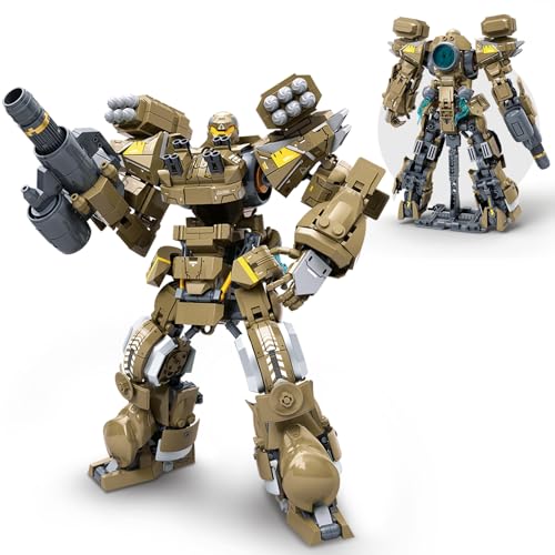 HIGH GODO Artillery Mech Robot Transforming Building Blocks Set for Adults City Warrior Justice Hero Soldier Mech Model Building Kit Cool Creative Robots Toys Gift for Teens 581 Pieces