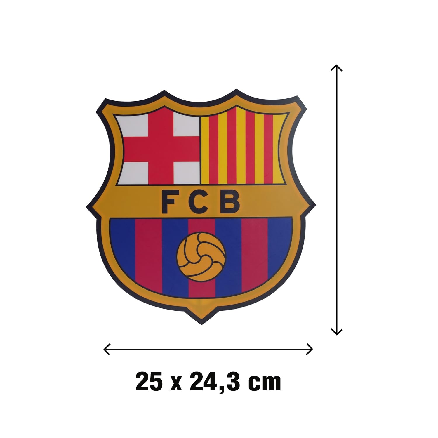 Escudo Pared o Ventana con Luz Electroluminiscente, Producto Oficial Real Madrid, Barça, Valencia F.C., Benfica, 2 Modos de Luz, Inversor USB y Cinta Doble Cara, Regalo Hinchas Fútbol