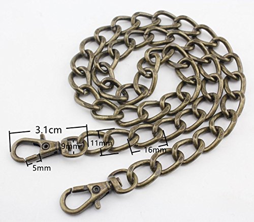 Preisvergleich Produktbild Handtaschenkette aus Metal, für (Hand-)Taschen und Geldbörsen, kurze Länge, Ersatzteil, Nickel, helles Gold, Bronze, Messing zur Auswahl 55 cm Anti Messing