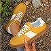 Women’s Retro Sneakers – Mustard Yellow Gum Sole Trainers, Vintage German Army Inspired Fashion Shoes, Colorful Casual Streetwear (Sizes 5.5–10) (Yellow,9)