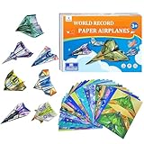 Xuoent Paper Airplanes for Kids, Paper Airplane Craft Kit with 32 Colorful Origami Papers, Easy Fold Paper Plane Kit for Boys and Girls Ages 6-12+ (Digital Manual Only, Fun and Easy to Fold)