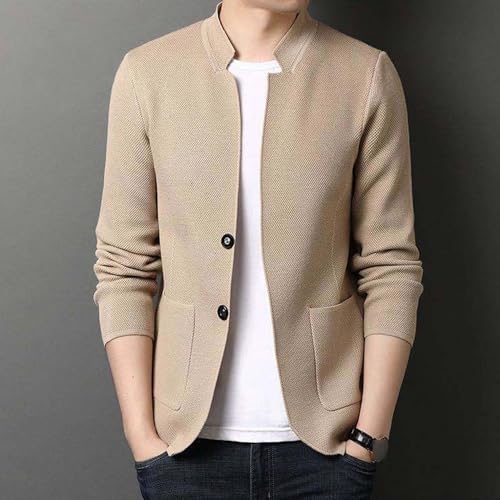 Men's Blazer Collar Button Down Sweater Relaxed Fit Knit Cardigan Sweater Fashion Casual Lightweight Sweaters2