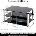 KGUSS Mini Composant audio Rack noir acrylique 2-Layer Supports en aluminium Rack petit bureau pour HiFi Amplificateur dac (Noir)