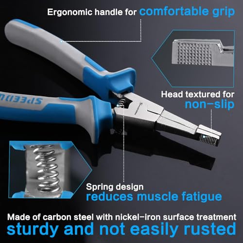 Image of SPEEDWOX 8 inch Special Lock Ring Pliers Straight Jaw Pliers Tips C-Clip Plyers Retaining Ring Plier Snap Rings Plier Angle Tip Circlip Plyers For Rings Remover Automatic Transmissions Transfer Case