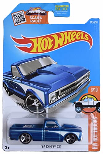 Hot Wheels '67 Chevy C10 escala 1:64 color azul miniatura 1