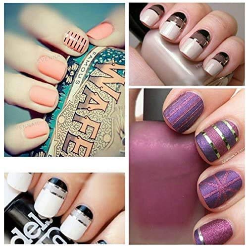 ANCLLO 30 Farben Mischfarben Rollen Streifen Streifenband Linie Nail Art Dekoration Aufkleber Nagellinie DIY Nagelspitze,Tape Sticker Zierstreifen mit Striping Tape