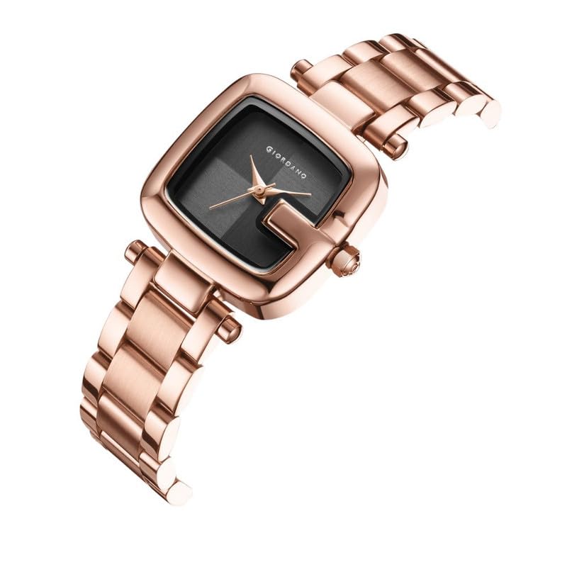Image of Giordano Monogram Watch for Women Dial with Metal & Leather Strap Fashionable Design, Water Resistant Quartz Analog - Perfect for Casual & Office Wear