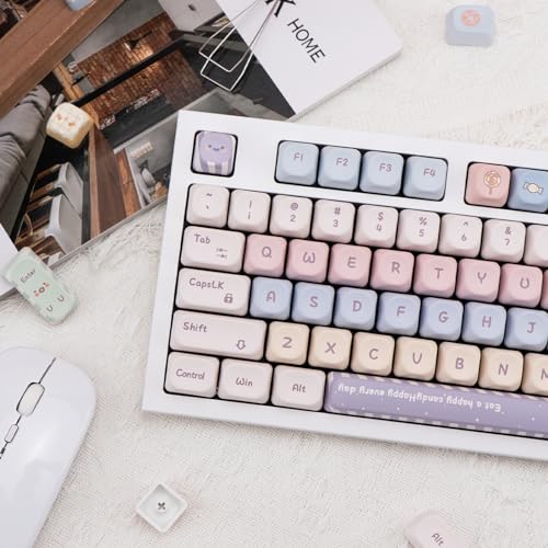 GEKUCAP Candy Color PBT Keycaps Set XOA Profile Cute Round Keycaps 138 Keys Custom Dye-Sublimation Keyboard Keycaps for 60% 65% 70% 75% 100% Cherry Gateron MX Switches Mechanical Keyboards - Thumbnail 6