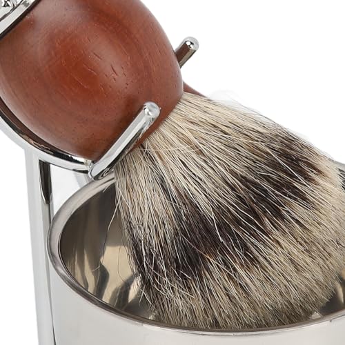 4 in 1 Men's Shaving Set, Shaving Brush and Bowl Shaving Brush Set, Men's Old Fashioned Razors Set Beard Care Set, Beard Brush Beard Trimmer Trimming Soap Bowl Beard Trimmer Stand - Image 7