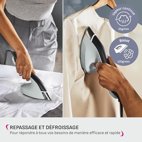 Calor Duo Power 2en1 Fer vapeur et défroisseur Facile d’utilisation Rapide et efficace Sans réglages Fer extra léger JF4031C0 - vue 4