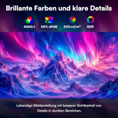 Great voell 27 Zoll Curved Gaming Monitor, QHD 2560 x 1440, 165Hz – Ansicht 4