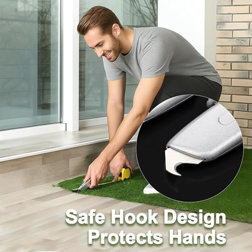 Teppichmesser Profi Hakenmesser-Set mit Trapezklinge, Heavy-Duty Sharp Utility Knife, Cuttermesser Profi für Teppich, PVC, Dachdecker & Zimmerer, inkl. 10 Trapez- & 10 Hakenklingen