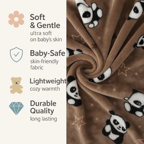 Image of PWI Supersoft Baby Blanket Wrapper for Newborn | 30x40 inches | Lightweight AC Blanket for 0-2 Years | Ultra Soft & Skin-Friendly | Pack of 2 (Brown and Mauve)
