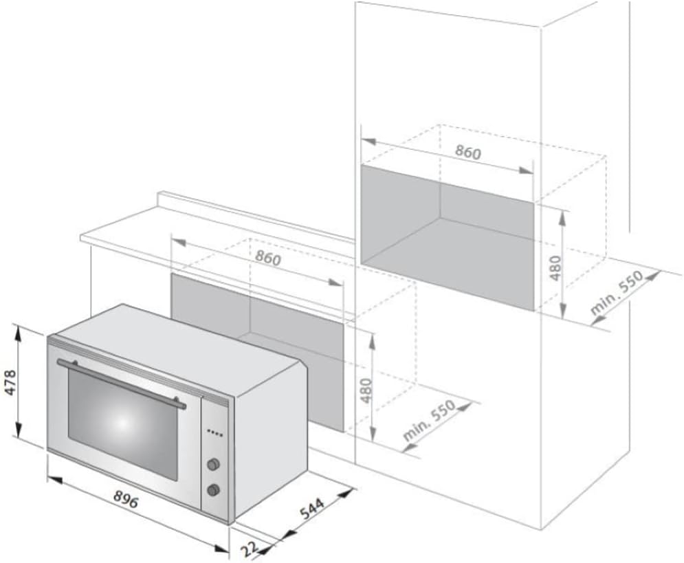 De Longhi DLM90XED Forno Elettrico Ventilato 87 Litri, Classe A, Inox De Longhi DLM90XED Forno Elettrico Ventilato 87 Litri, Classe A, Inox