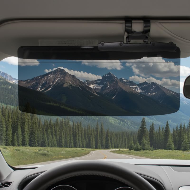 Car Visor Extender- Sun Blocker - Polarized Anti-Glare Sun Visor Extender - Glare Guard Car Visor Extension for Night Driving, Universal Angle Adjustable UV 400 Protector