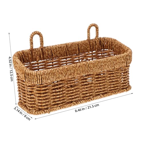 KICHOUSE Hängekorb Aus Rattan Zur Aufbewahrung in Der Küche Wandhängekorb Mit Gewebter Textur Obstaufbewahrungskorb Kleiner Hängender Gemüsehalter