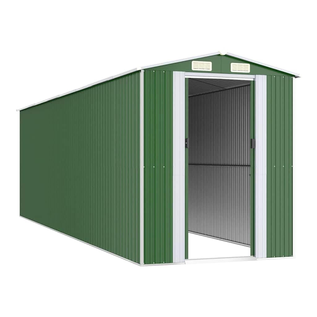Abri de jardin vert 192 x 689 x 223 cm en acier galvanisé