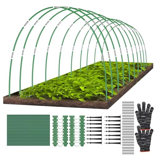 MEAOR Túnel para plantas, túnel para bancal alto, neumáticos de invernadero, arco de invernadero, túnel de invernadero, túnel de invernadero, túnel de lámina para bancal alto, arco de invernadero de 6