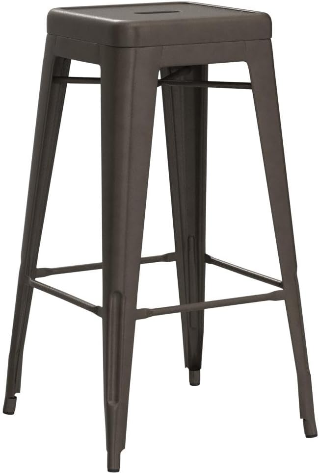 BestOffice Metal Bar Stools Set of 4 Counter Height Barstool Stackable Barstools 30 Inch Indoor Outdoor Patio Bar Stool Home Kitchen Dining Stool Backless Bar Chair