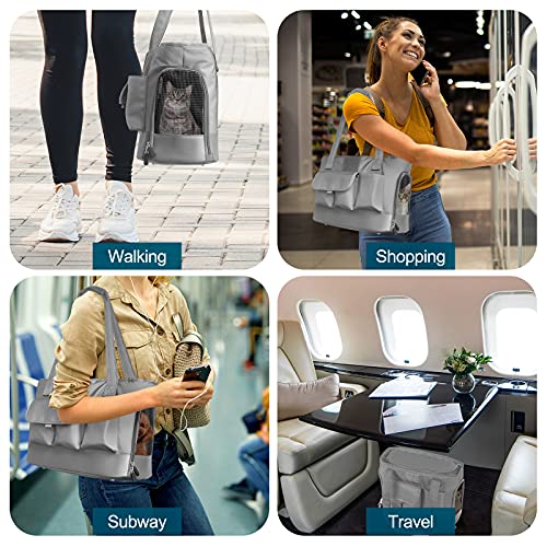 Johomviin Dog Carrier, Cat Carrier, Pet Carrier, Foldable Waterproof Premium Oxford Cloth Dog Purse, Portable Bag Carrier For Small To Medium Cat And Small Dog（Grey） #TOP1