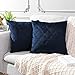 JOTOM Lot de 2 housses de coussin décoratives en velours doux gaufré de style marocain - Doux - Pour salon, chambre à coucher, chambre d'enfant, canapé - 45 x 45 cm - Bleu marine