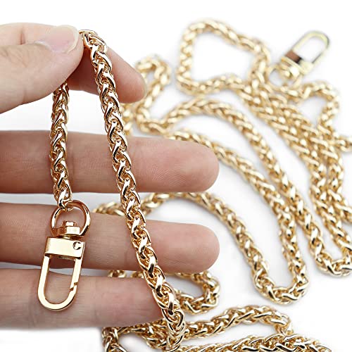 HEEHEE 140 cm Mini-Geldbörsen-Kettenriemen, entzückend, ausziehbar, langlebig, DIY-Metall-Laternenketten, Ersatzriemen mit Schnallen, breit, 6 mm, Gold, 1 Stück für Schulter-Cross-Body-Handtasche Cover