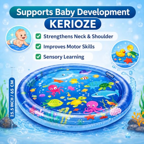 Image of Baby Inflatable Tummy Time Water Play Mat 65x65cm