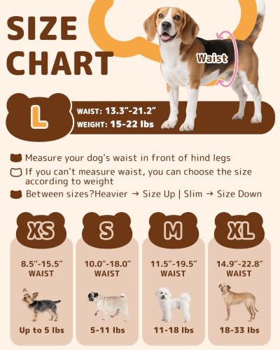 Image of Dono Disposable Pull Up Dog Diapers Female for Small Dog, Size L, 20 Count | 360 Elastic Waist, Ultra Absorbent Wider Leak-Proof Edges, For Doggy Female in Heat Peeing &Elderly incontinence, Tail Hole