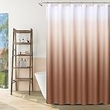 SPWIY Terracotta Shower Curtain, Hotel Quality 230GSM Waffle Weave - Metal Grommet Hooks - Heavy Duty Water Repellent Bath Curtain Machine Washable Shower Curtain Set, 72 x 72 Inch
