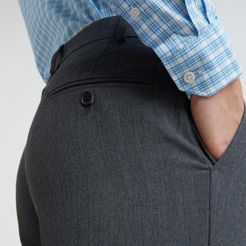 Image of Park Avenue Men's Regular Fit Mid Rise Solid Pattern Poly Viscose Blend Flat Front Formal Trouser