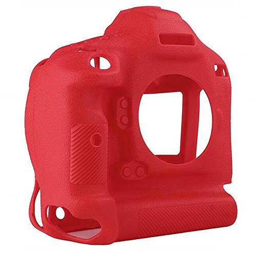 Coque de protection en silicone rouge antichoc pour Canon 1DX