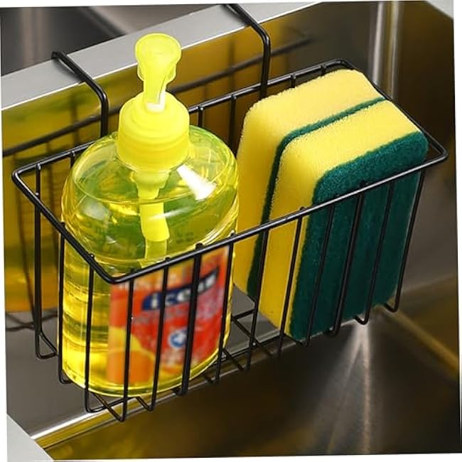 Kitchen Sink Organizer Stainless Steel Hangable Hollow Sponge Holder Thickened Waterproof Sink Caddy
