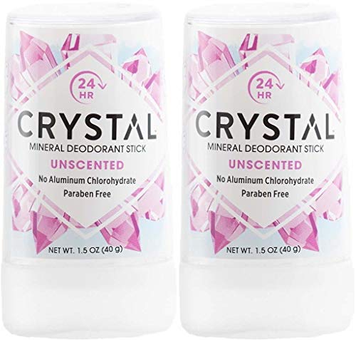 CRYSTAL Deodorant Travel Stick (Pack of 2) with Potassium Alum (a Natural Mineral Salt), Contains No Harmful Chemicals, Airline Friendly, 1.5 oz