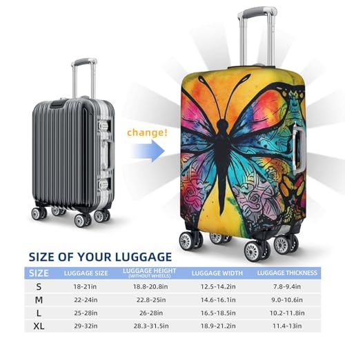 Butterfly Tie Dye Luggage Covers for Suitcase Washable Suitcase Cover Fashion Stretch Suitcase Protector Cover Anti-Scratch Baggage Covers Fit 18-32 Inch Luggage X-Large2