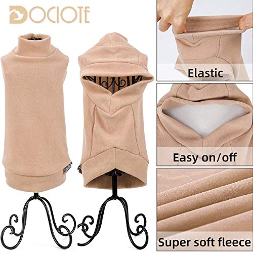 Small Dogs Fleece Dog Sweatshirt - Cold Weather Hoodies Spring Soft Vest Thickening Warm Cat Sweater Puppy Clothes Sweater Winter Sweatshirt Pet Pajamas For Small Dog Cat Puppy (Medium, Beige) #TOP2