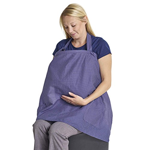 Grembiule Allattamento Copertura Poncho per Allattamento al Seno – Top Sciarpa Coperta - Blu a pois con Sacchetto
