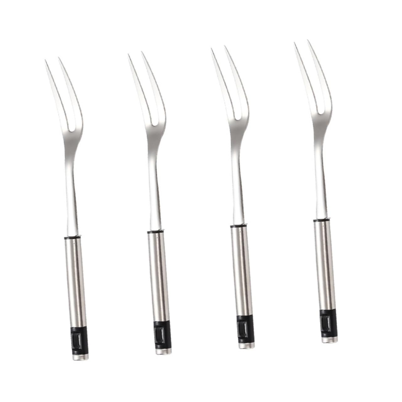 ifundom 4pcs Grill Fork Stainless Steel Bbq Utensils for Outdoor Cooking Camping and Hot Pot Serving Forks for Meat Chicken and Fish